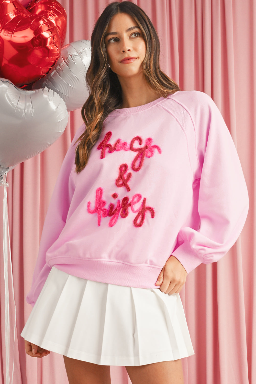 Pink Tinsel Hugs and Kisses Raglan Sleeve Sweatshirt